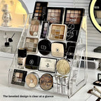 Stackable Cosmetic Organizer — Clear Desktop Storage for Makeup & Skincare