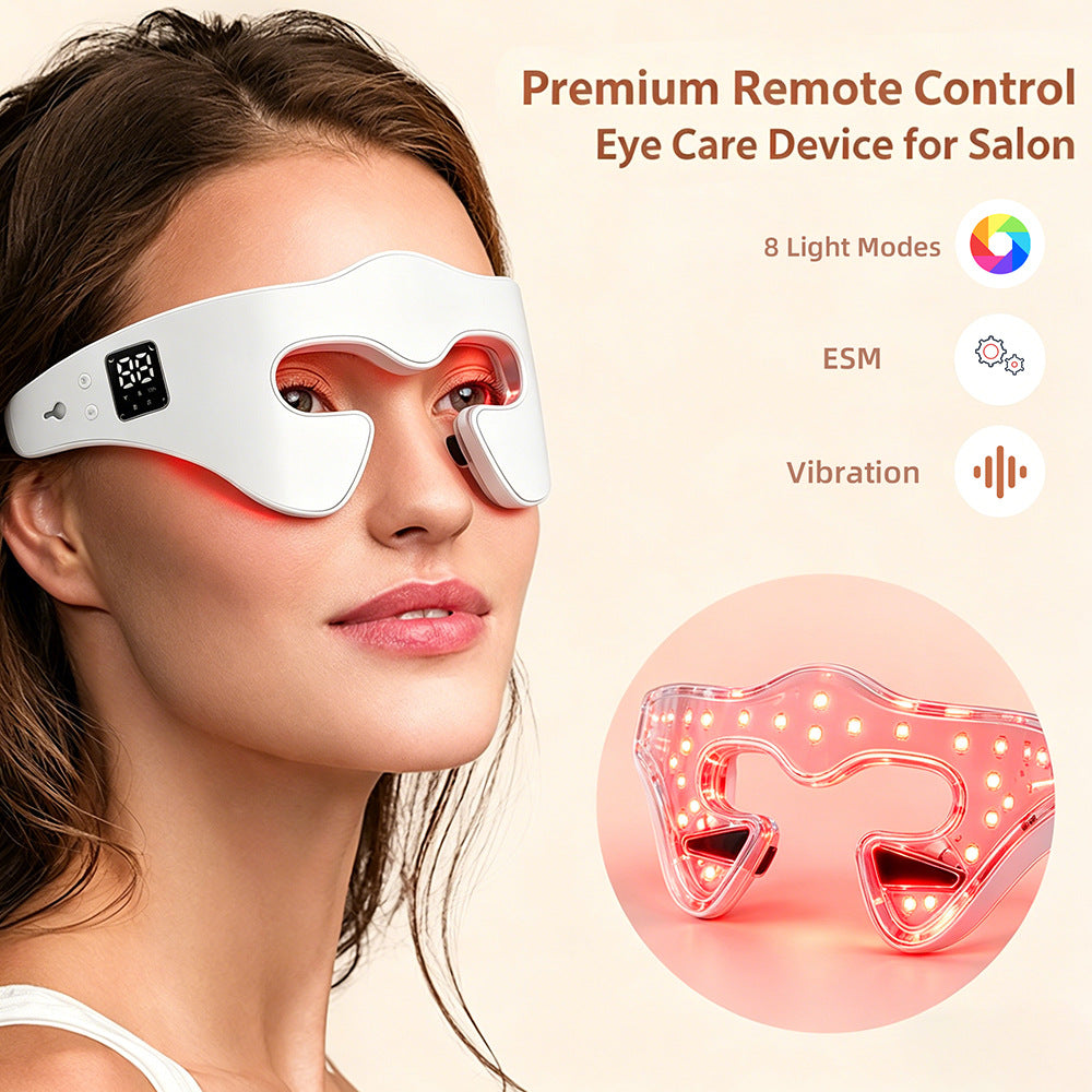 LED Eye Glow Massager — Red & Blue Light Therapy for Dark Circles & Puffiness