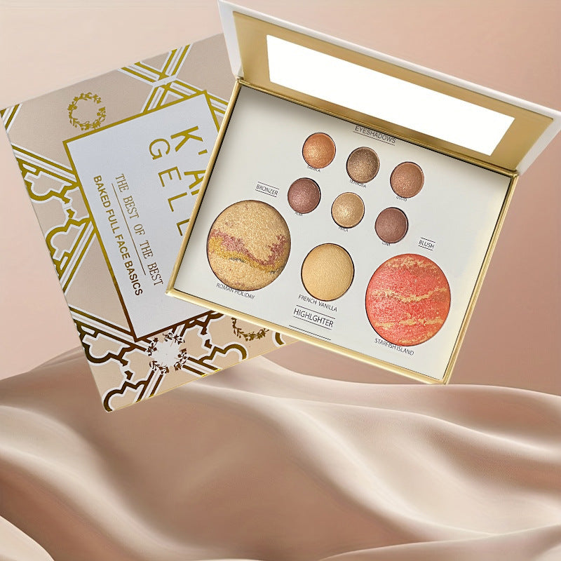Metallic Multi-Function Makeup Palette — Eyeshadow, Highlight & Contour