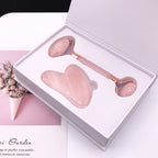 Pink Crystal Facial Roller Set — Depuff, Lift & Boost Circulation