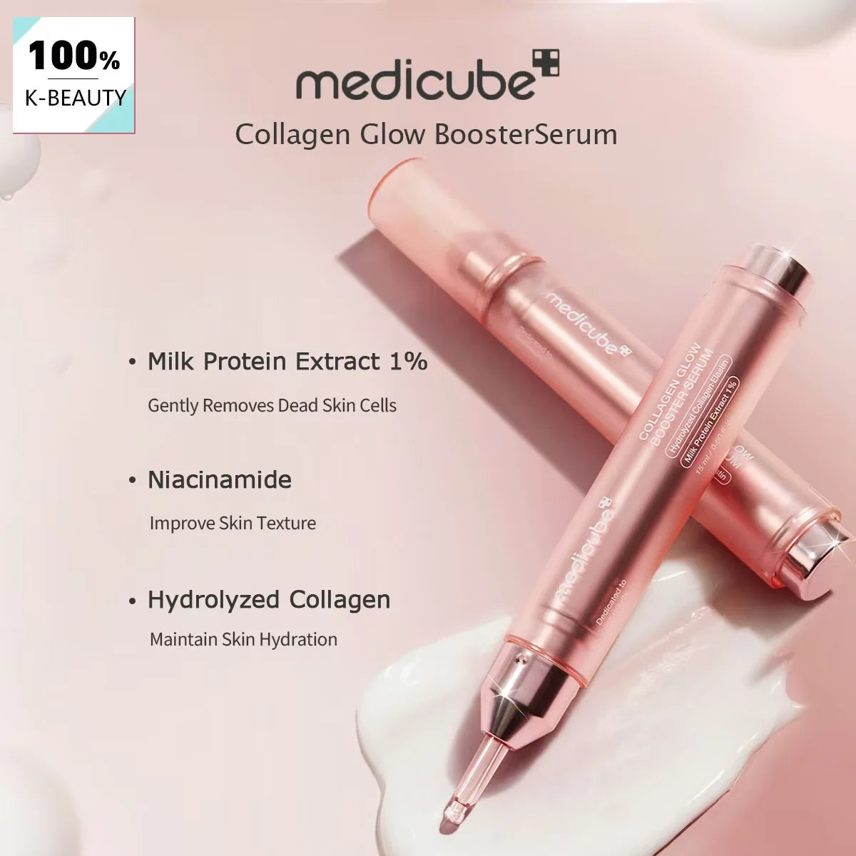 Medicube Collagen Glow Booster Serum 15ml,Fast-Absorbing,Hydrating Feel,Provides Skin Moisture,Korean Skincare,Korean Makeup