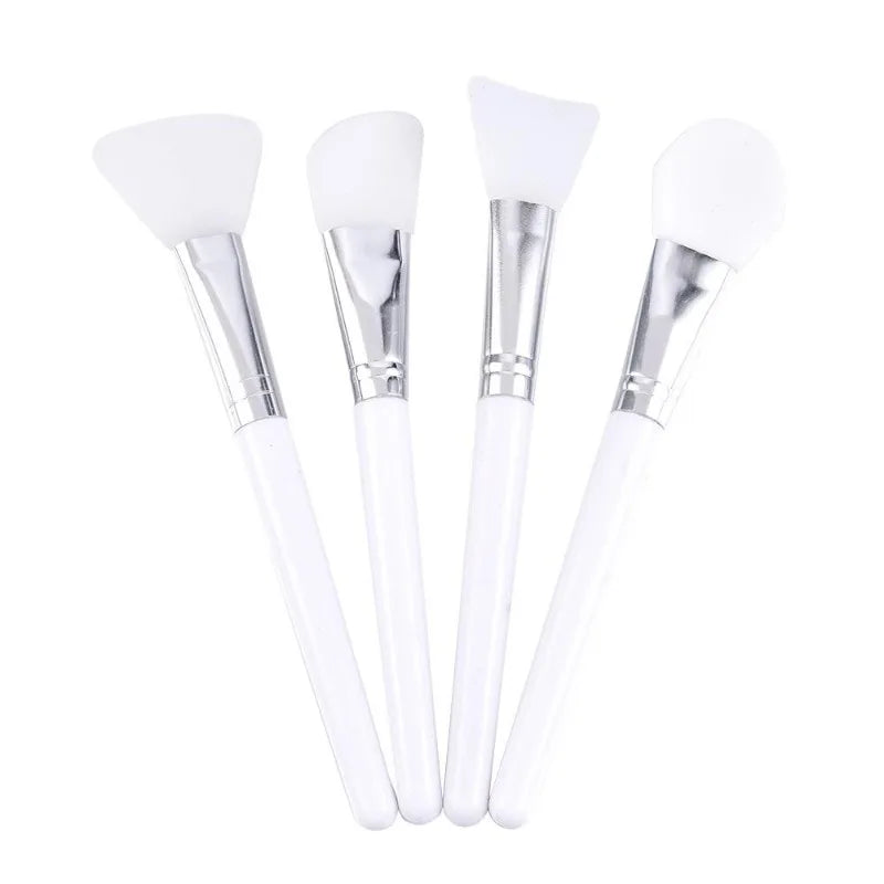 4Pcs/set White Makeup Silicone Facial Mask Brush Professional Mud Cream Brushes DIY Skin Care Foundation Cosmetic Beauty Tool