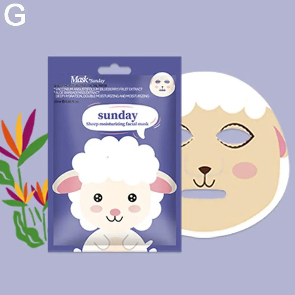 Cute Cartoon Animals Facial Mask Moisturizing Hydrating Mask Deep Moisturizing Tender Skin Mask Facial Skin Care