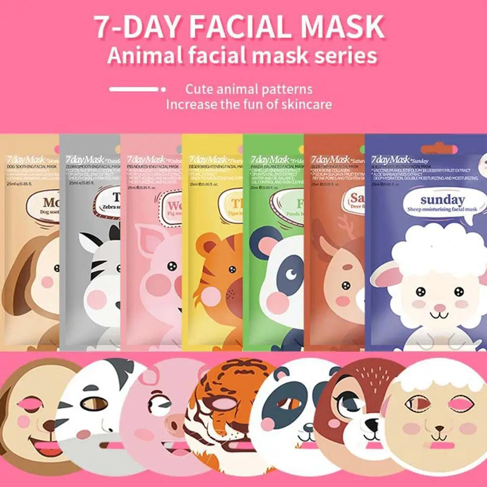 Cute Cartoon Animal Hydrating Sheet Mask — Deep Moisture for Glowing Skin