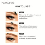 6-Colour Waterproof Eyebrow Pen — 4-Point Split Tip for Natural Brow Strokes