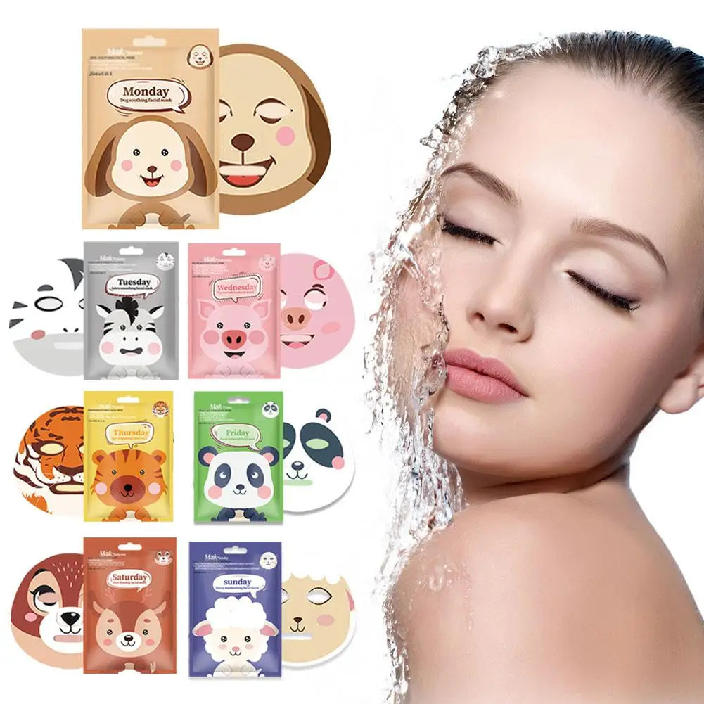 Cute Cartoon Animals Facial Mask Moisturizing Hydrating Mask Deep Moisturizing Tender Skin Mask Facial Skin Care