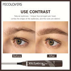6-Colour Waterproof Eyebrow Pen — 4-Point Split Tip for Natural Brow Strokes