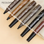 6-Colour Waterproof Eyebrow Pen — 4-Point Split Tip for Natural Brow Strokes