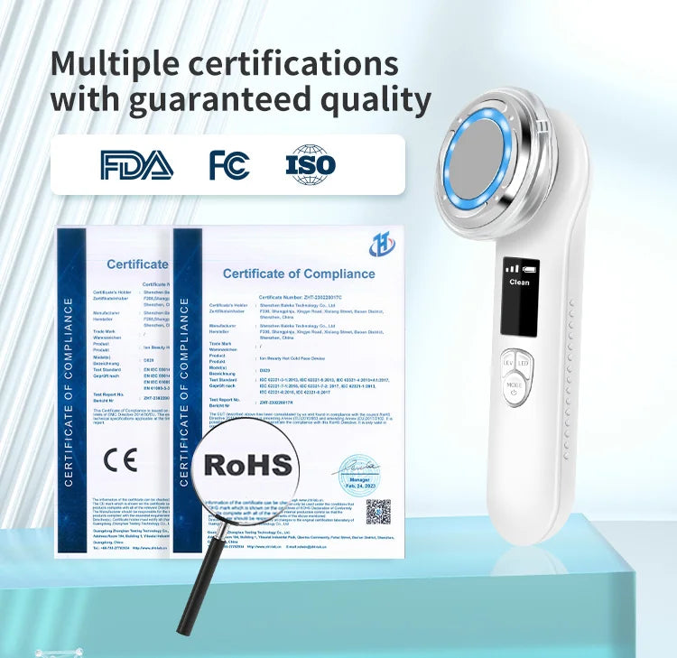 4-in-1 Skin Care Device with Deep Cleaning Cooling Therapy Warm Massage And Nutrient Delivery Modes Easy to Use Digital Screen