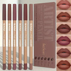 6-Piece Velvet Matte Lip Liner Set — Long-Lasting, Non-Drying Formula