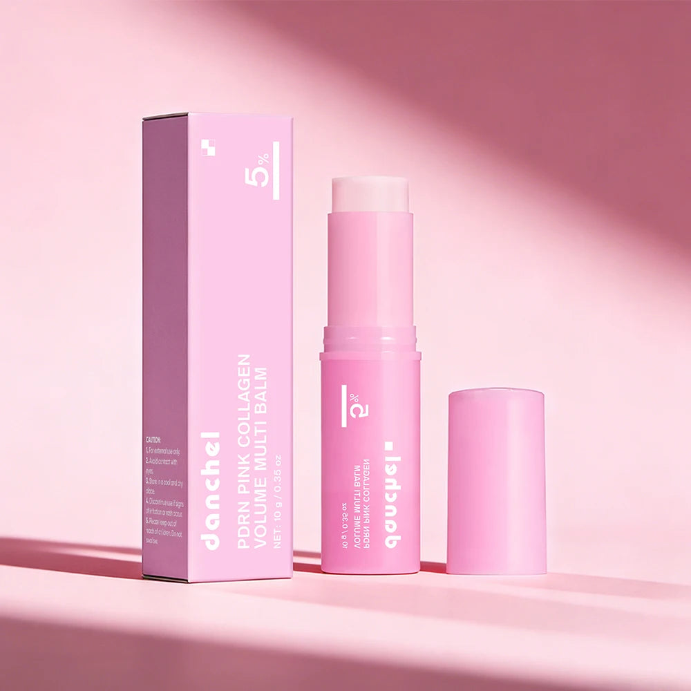 PDRN Pink Collagen Volume Multi Balm Fast Absorbing Smooth & Plump Face Skin Portable Collagen Stick Suitable For All Skin Types