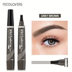 6-Colour Waterproof Eyebrow Pen — 4-Point Split Tip for Natural Brow Strokes