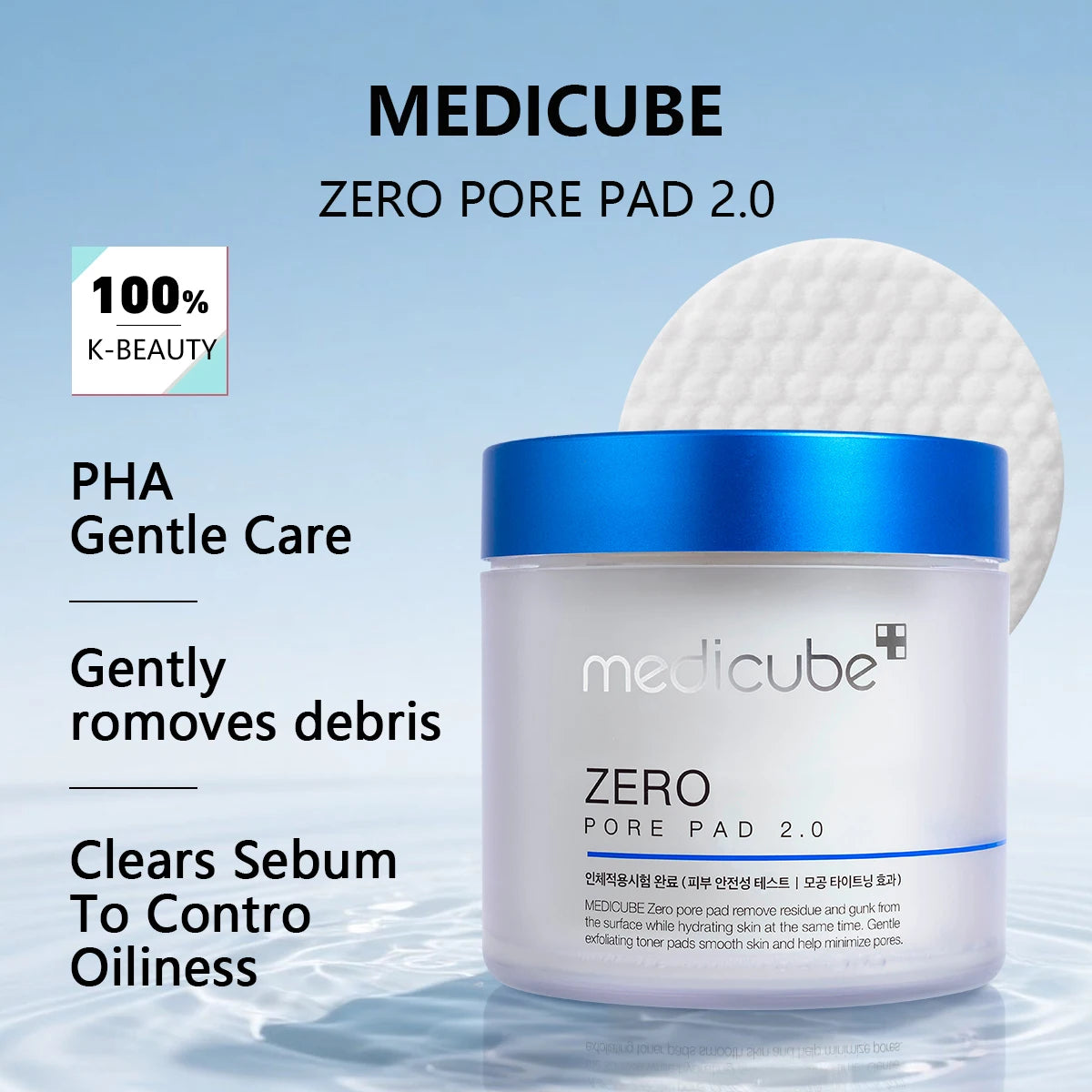 Medicube Zero Pore Pad 2.0 — AHA + BHA Dual-Texture Toner Pads (70 Pads)