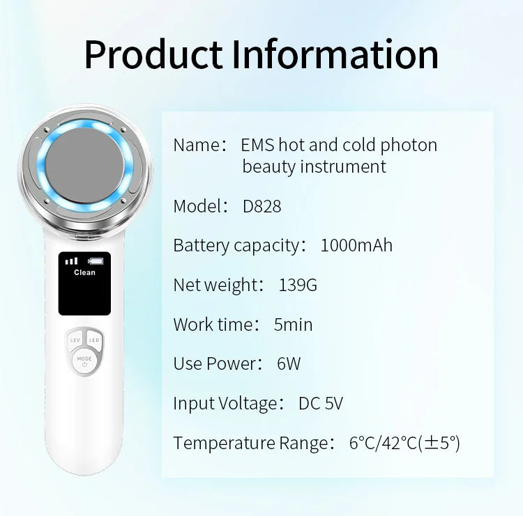 4-in-1 Skin Care Device with Deep Cleaning Cooling Therapy Warm Massage And Nutrient Delivery Modes Easy to Use Digital Screen