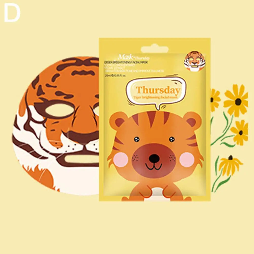 Cute Cartoon Animals Facial Mask Moisturizing Hydrating Mask Deep Moisturizing Tender Skin Mask Facial Skin Care