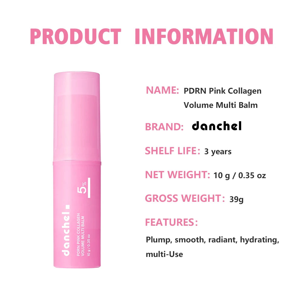 Danchel PDRN Pink Collagen Plumping Balm — Instant Glow &amp; Hydration Stick