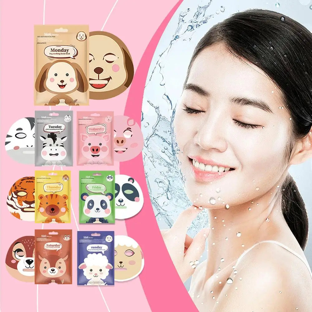 Cute Cartoon Animals Facial Mask Moisturizing Hydrating Mask Deep Moisturizing Tender Skin Mask Facial Skin Care