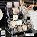 Stackable Cosmetic Organizer — Clear Desktop Storage for Makeup & Skincare