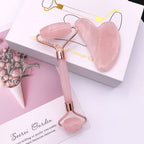 Pink Crystal Facial Roller Set — Depuff, Lift & Boost Circulation