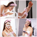 Skincare Headband & Wristband Set — Soft, Absorbent & Keeps Hair Out of the Way