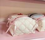 Quilted Cosmetic Storage Bag — Elegant & Spacious Travel Makeup Organiser